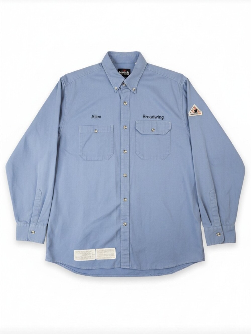 Bulwark FR Flame Resistant Work Shirt Men's XL Blue Button Front Uniform